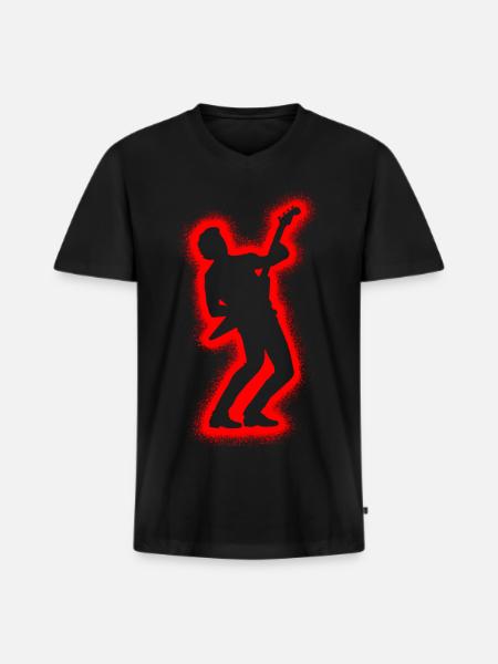Guitarist Men's Kids Boys Guitar - Men's Premium Organic T-shirt with V-neck - black