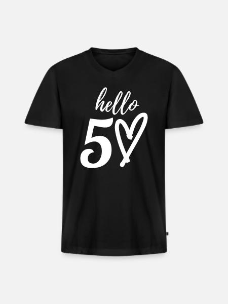 50th birthday - Men's Premium Organic T-shirt with V-neck - black