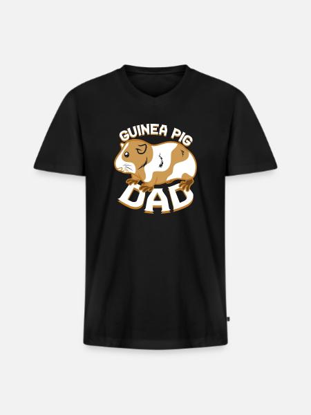 Papa cochon d'Inde - T-shirt encolure en V Premium bio Homme - noir