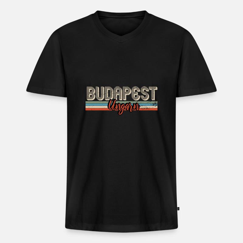 Budapest Ungarn - Männer Premium Bio T-Shirt mit V-Ausschnitt - Schwarz