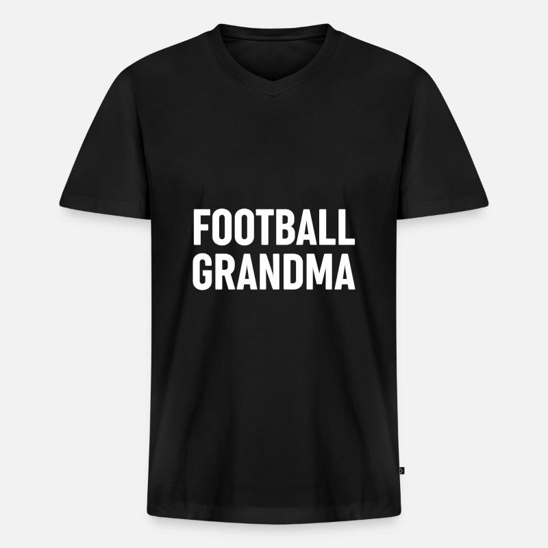 Fußball-Oma - Männer Premium Bio T-Shirt mit V-Ausschnitt - Schwarz