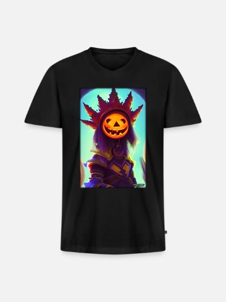 Happy Halloween Pumpkin King Monster - Men's Premium Organic T-shirt with V-neck - black