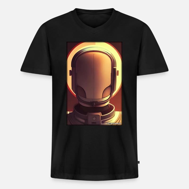 Robot Future Technology Science Android - T-shirt encolure en V Premium bio Homme - noir
