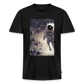 Astronaut Zukunft Sci-Fi Technik - Männer Premium Bio T-Shirt mit V-Ausschnitt - Schwarz - Vorne - Nico (187cm)