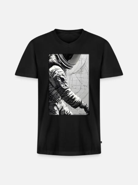Astronaut Future Sci-Fi Technology - Men's Premium Organic T-shirt with V-neck - black