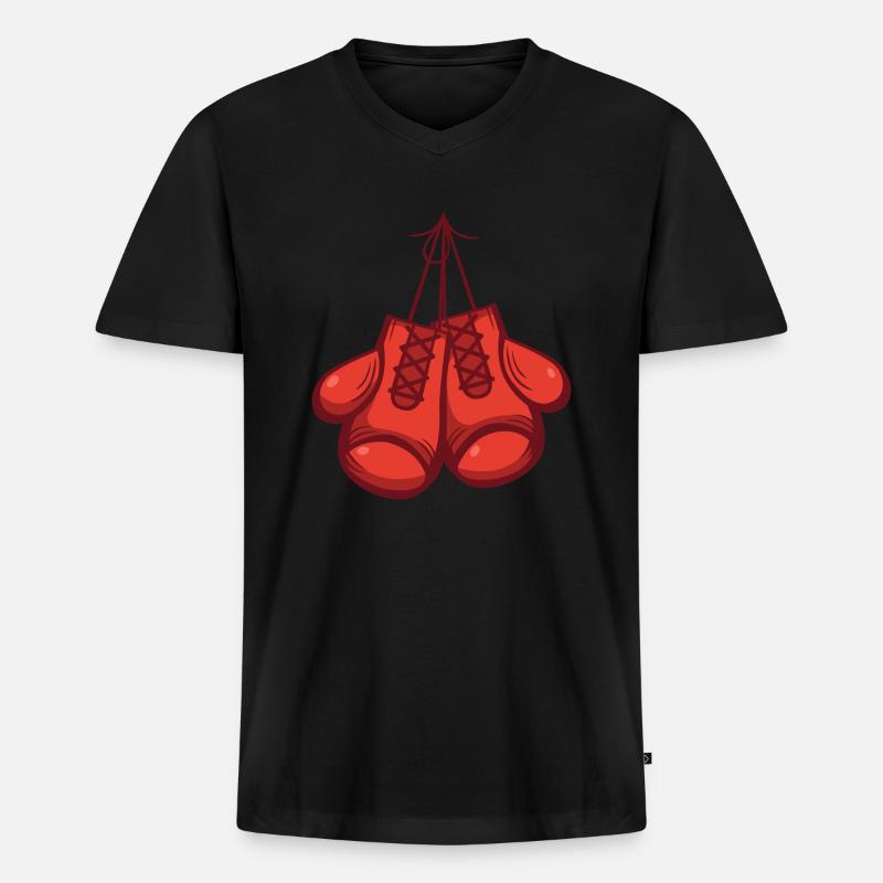 Boxhandschuhe - Männer Premium Bio T-Shirt mit V-Ausschnitt - Schwarz