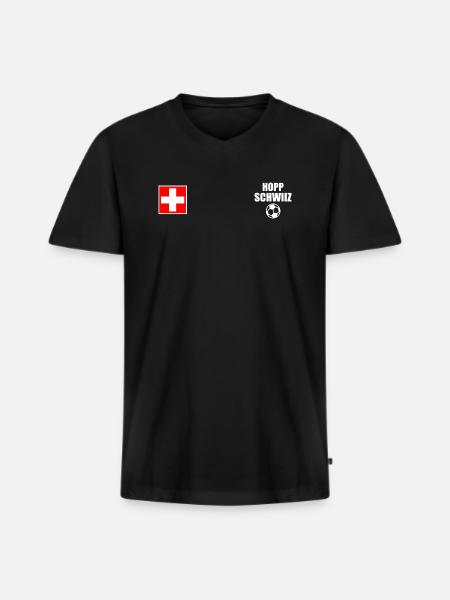 Switzerland - Men's Premium Organic T-shirt with V-neck - black