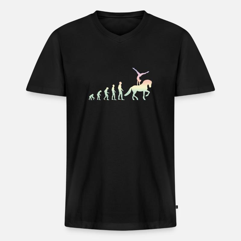 Reitschule Voltigieren Volti Evolution - Männer Premium Bio T-Shirt mit V-Ausschnitt - Schwarz