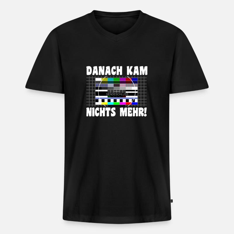 Sendeschluss: 80er 90er Testbild - Männer Premium Bio T-Shirt mit V-Ausschnitt - Schwarz