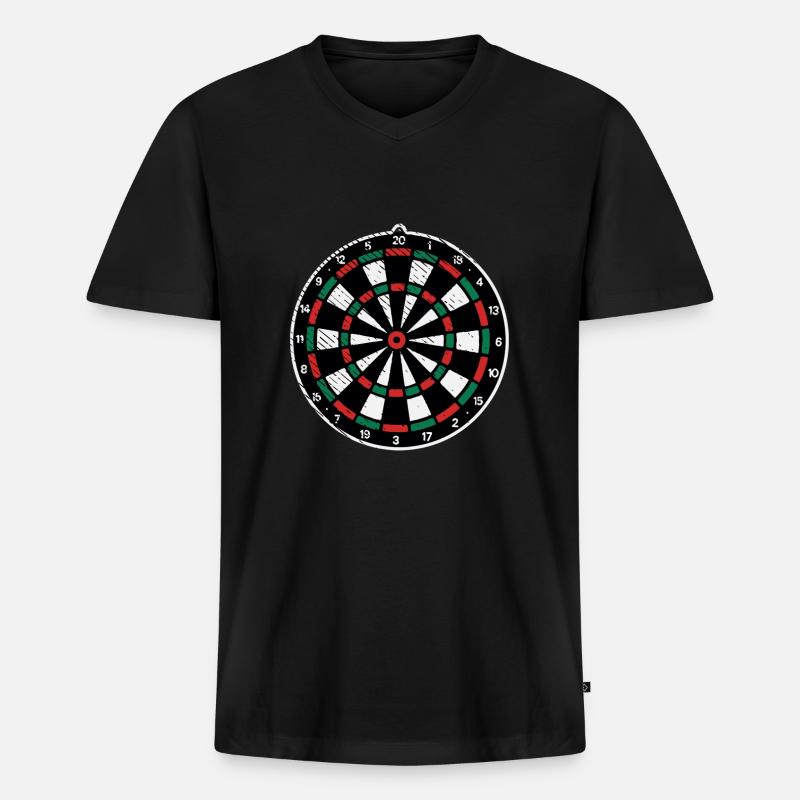 Dartscheibe Dartboard - Männer Premium Bio T-Shirt mit V-Ausschnitt - Schwarz