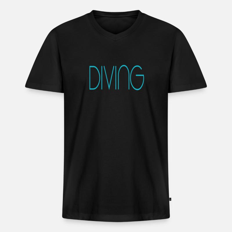 Diving - Männer Premium Bio T-Shirt mit V-Ausschnitt - Schwarz