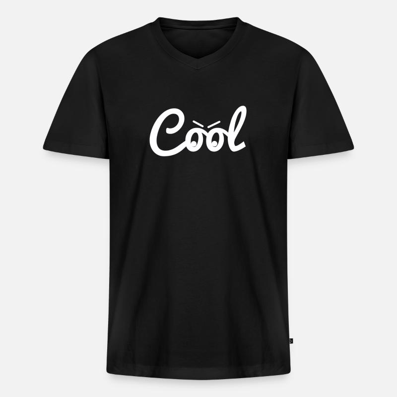 cool Cool - Männer Premium Bio T-Shirt mit V-Ausschnitt - Schwarz