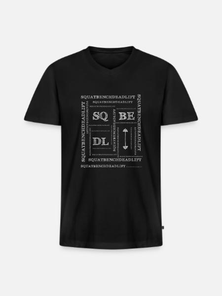Banc de musculation haltérophilie - T-shirt encolure en V Premium bio Homme - noir