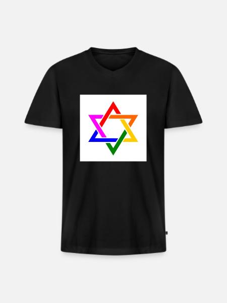 Israel lgbt flag - Men's Premium Organic T-shirt with V-neck - black