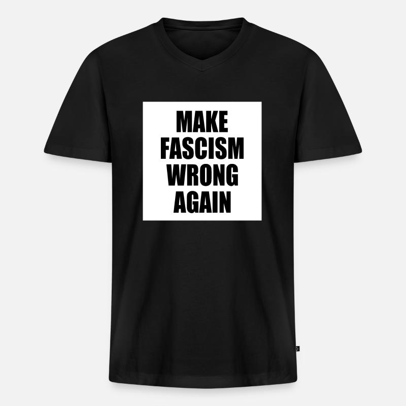 make fascism wrong again - Männer Premium Bio T-Shirt mit V-Ausschnitt - Schwarz