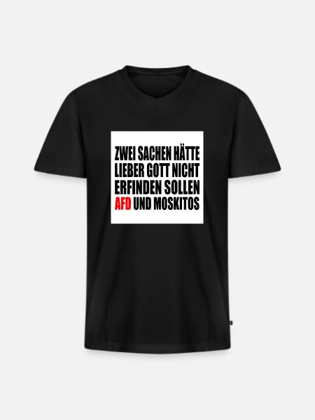 Fck afd - Männer Premium Bio T-Shirt mit V-Ausschnitt - Schwarz