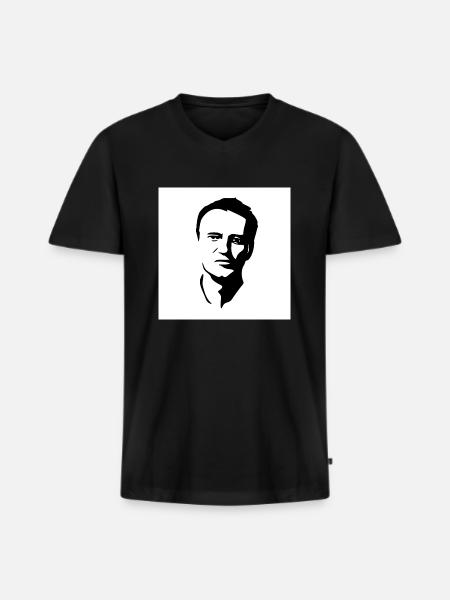 alexej nawalny - Men's Premium Organic T-shirt with V-neck - black
