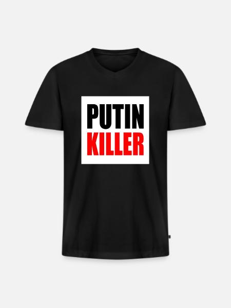 Putin killer - Men's Premium Organic T-shirt with V-neck - black
