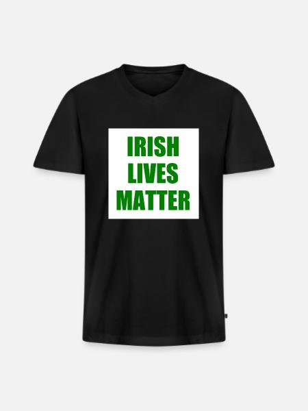 irish lives matter - Men's Premium Organic T-shirt with V-neck - black