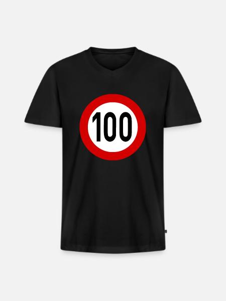 Speed limit 100 - Men's Premium Organic T-shirt with V-neck - black