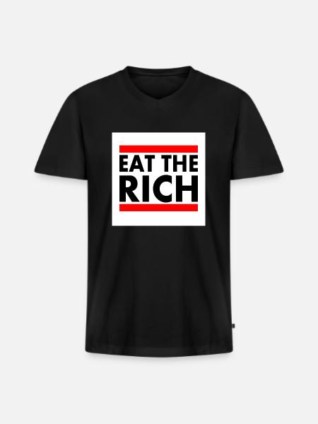 Eat the rich - Men's Premium Organic T-shirt with V-neck - black