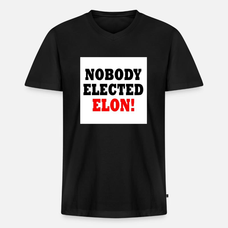 nobody elected elon - Männer Premium Bio T-Shirt mit V-Ausschnitt - Schwarz
