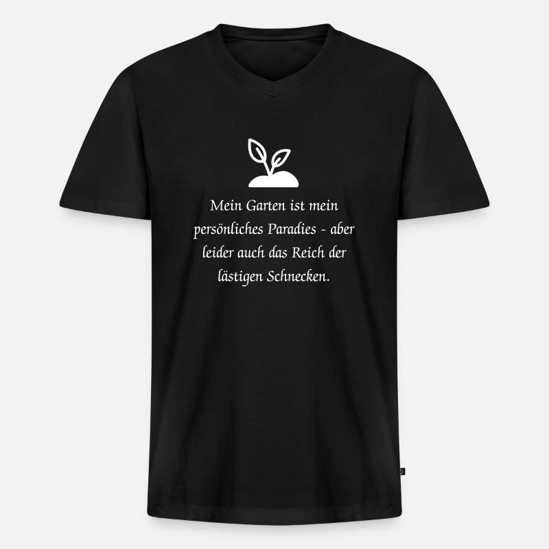 Lusitger Garten Spruch - Männer Premium Bio T-Shirt mit V-Ausschnitt - Schwarz