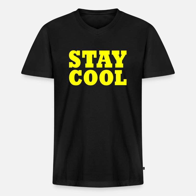 Stay cool - Männer Premium Bio T-Shirt mit V-Ausschnitt - Schwarz