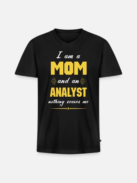 Maman analyste, maman analyste - T-shirt encolure en V Premium bio Homme - noir