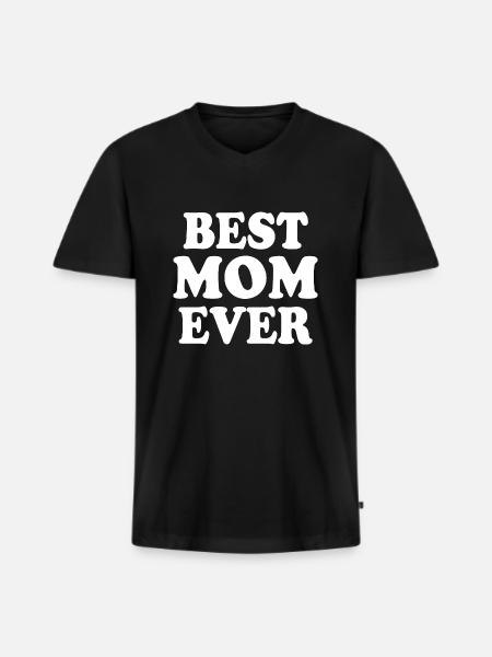 Best mom ever - Ekologisk premium-T-shirt med V-ringning herr - svart