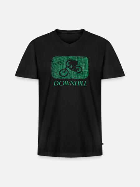 Downhill - Männer Premium Bio T-Shirt mit V-Ausschnitt - Schwarz