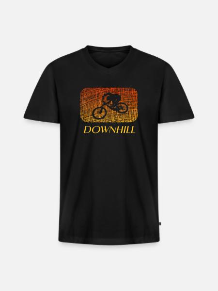 Downhill - Männer Premium Bio T-Shirt mit V-Ausschnitt - Schwarz