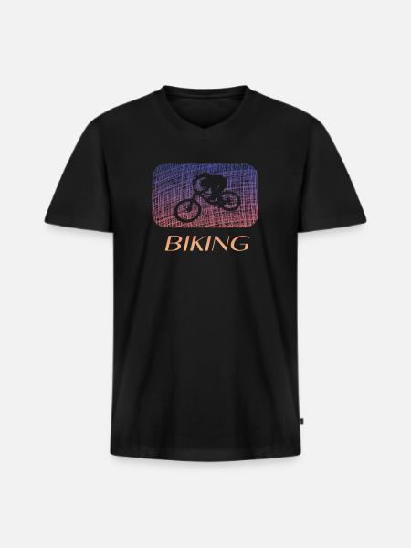 biking - Männer Premium Bio T-Shirt mit V-Ausschnitt - Schwarz