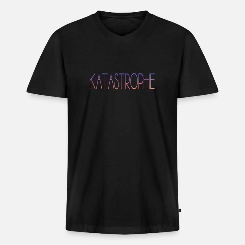 Katastrophe - Männer Premium Bio T-Shirt mit V-Ausschnitt - Schwarz