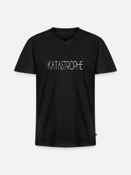 Katastrophe - Männer Premium Bio T-Shirt mit V-Ausschnitt - Schwarz