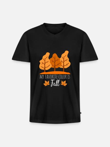 Autumn leaves - autumn mood - Men's Premium Organic T-shirt with V-neck - black