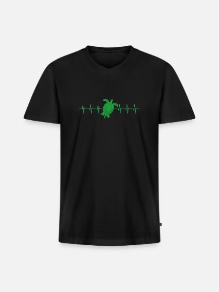 Turtle turtle heartbeat - Männer Premium Bio T-Shirt mit V-Ausschnitt - Schwarz