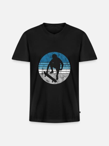 Skateboarder Skateboard Skater Skate Skateing - Men's Premium Organic T-shirt with V-neck - black