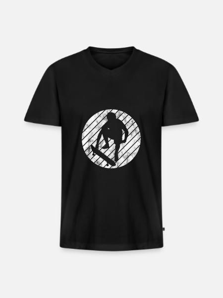 Skateboarder Skateboard Skater Skate Skateing - Men's Premium Organic T-shirt with V-neck - black