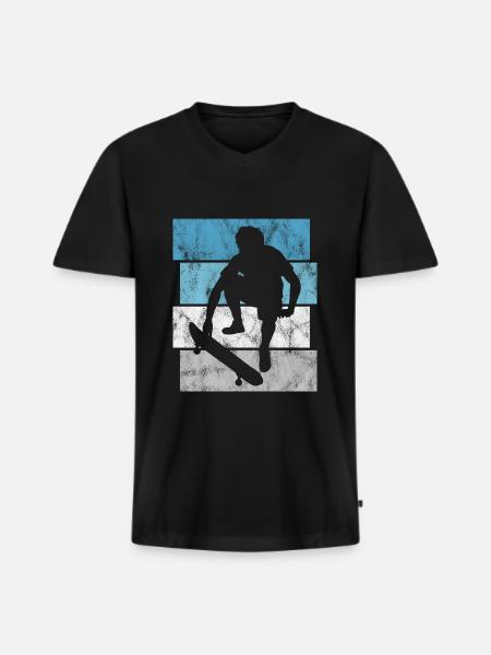 Skateboarder Skateboard Skater Skate Skateing - Men's Premium Organic T-shirt with V-neck - black