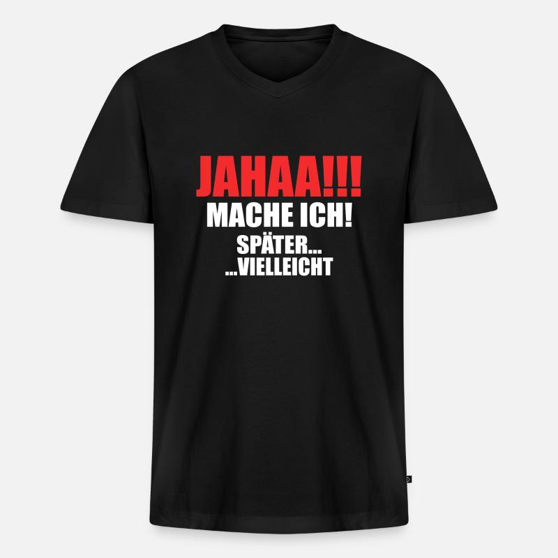 Zeitloses Aufschieben - Männer Premium Bio T-Shirt mit V-Ausschnitt - Schwarz