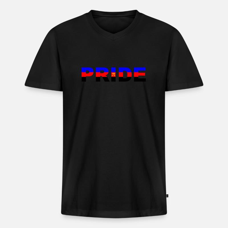 PRIDE: Polyamorie - Männer Premium Bio T-Shirt mit V-Ausschnitt - Schwarz
