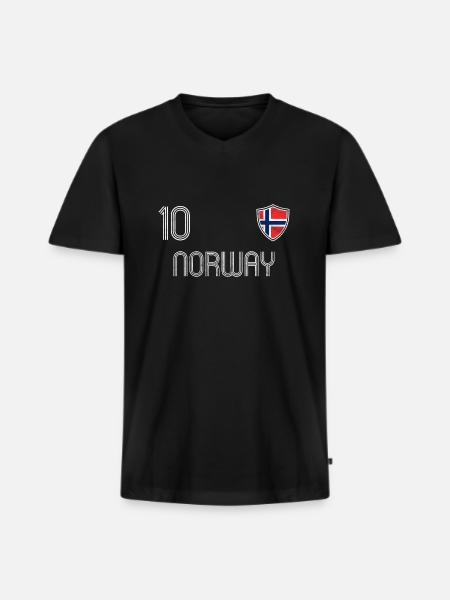 Norway Football Team - Men's Premium Organic T-shirt with V-neck - black