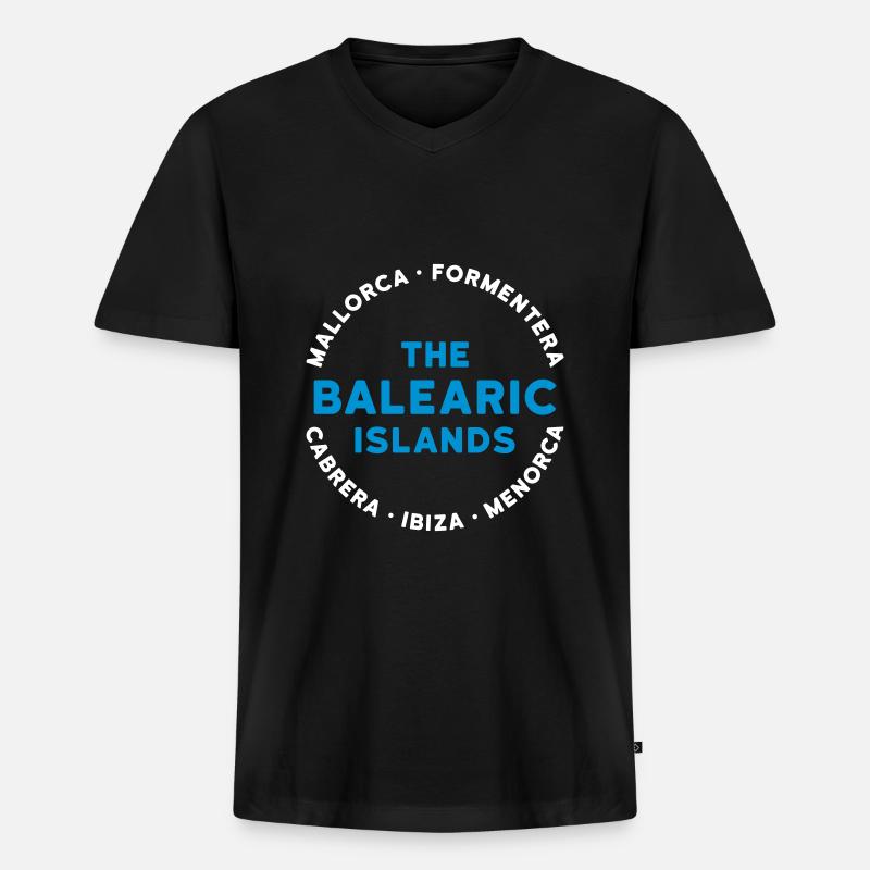 The Balearic Islands - Männer Premium Bio T-Shirt mit V-Ausschnitt - Schwarz