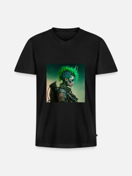 Mädchen aus der Zukunft - Männer Premium Bio T-Shirt mit V-Ausschnitt - Schwarz