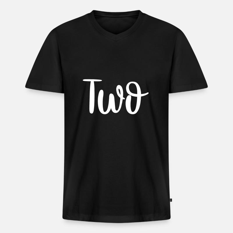 Two - Männer Premium Bio T-Shirt mit V-Ausschnitt - Schwarz