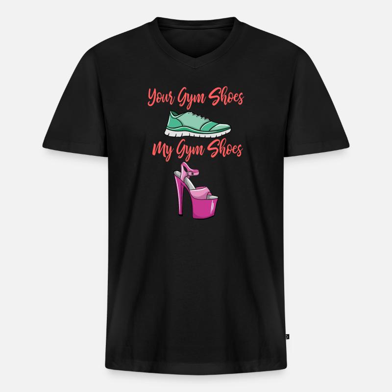 Pole Dance Schuhe - Männer Premium Bio T-Shirt mit V-Ausschnitt - Schwarz