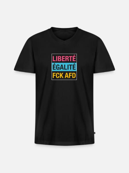 Liberté Égalité FCK AFD shirt - Men's Premium Organic T-shirt with V-neck - black