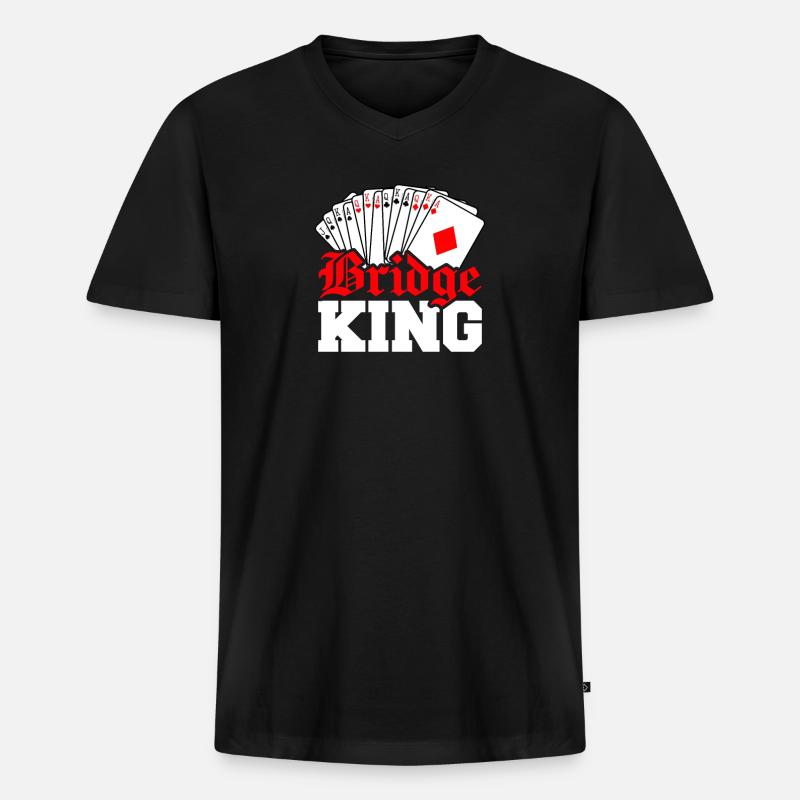 Bridge King - Männer Premium Bio T-Shirt mit V-Ausschnitt - Schwarz