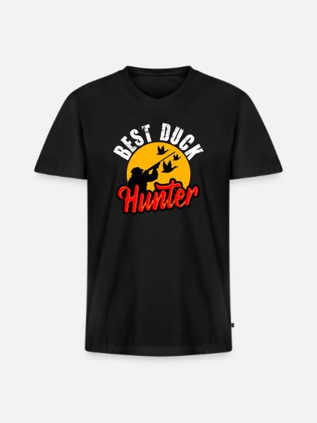 Best Duck Hunter - Men's Premium Organic T-shirt with V-neck - black